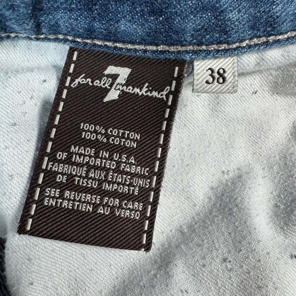 7 for All Mankind Jeans Mens 38 Blue Austyn Straight Mid Rise Medium Wash - Picture 4 of 12